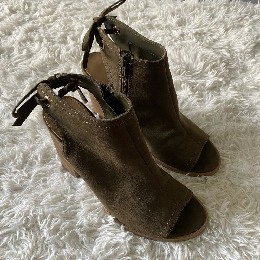 Lauren Conrad Peep Hoe Heeled Booties